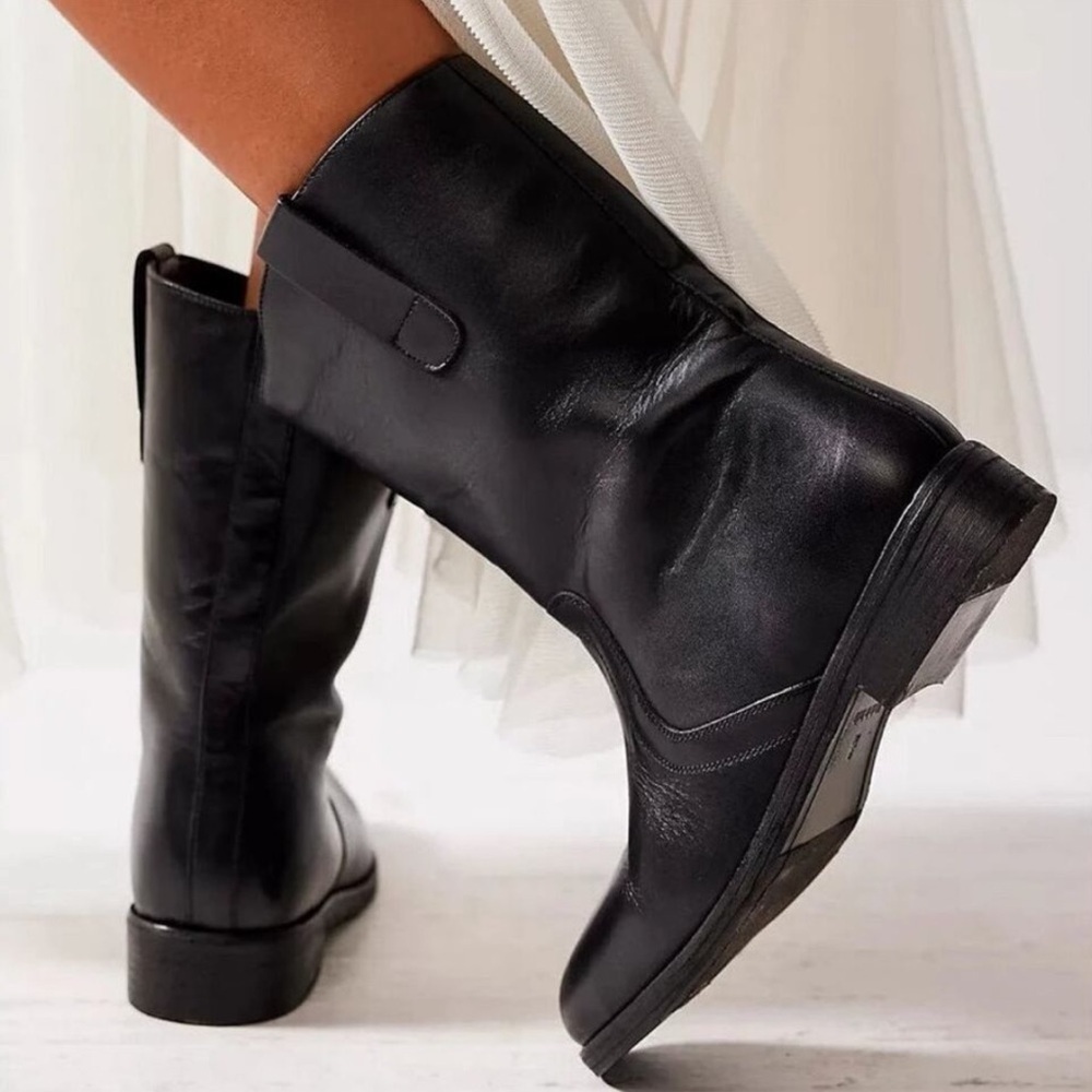 NEW! Free People Easton Equesterian Black Boots - Size 40.5 EU/ 9.5 US🫧